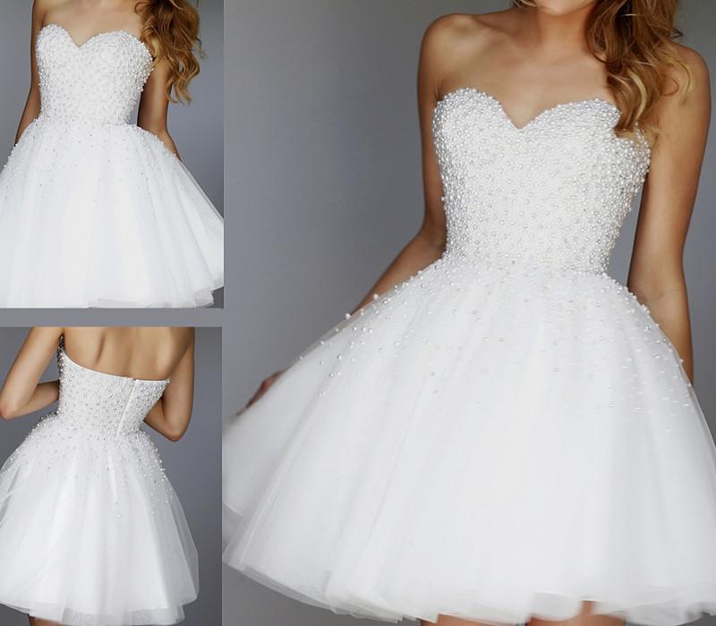 Elegant Short White Prom Dresses