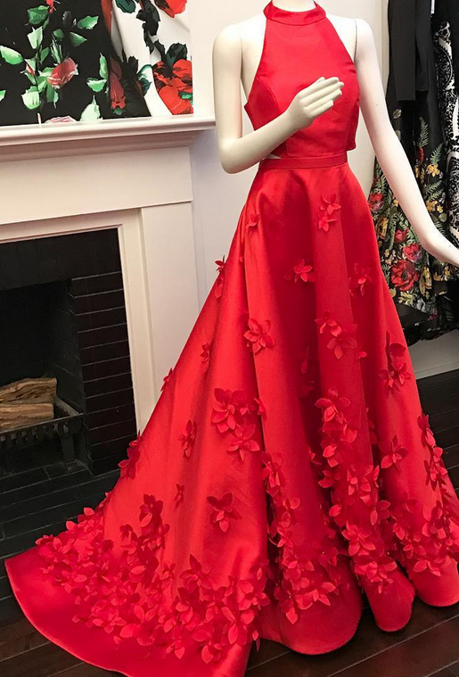 red stylish gown