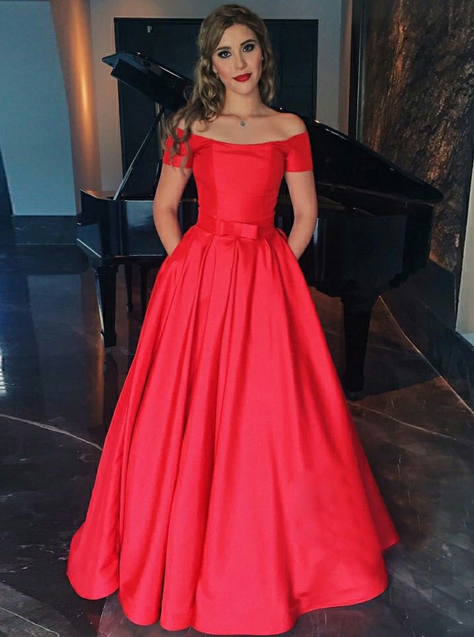 2018 Red Prom Dresses with Straps