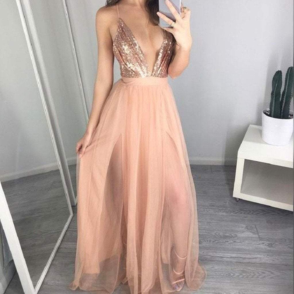 dress with sequin top